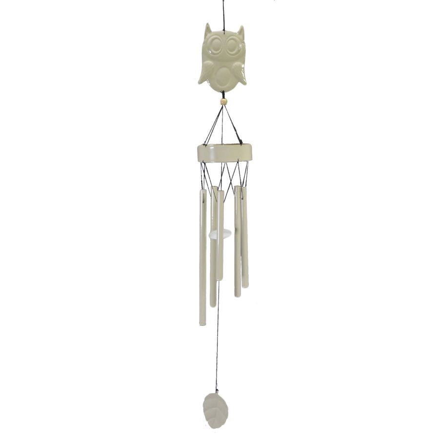 Campanello metallo gufo cm 10x10h90