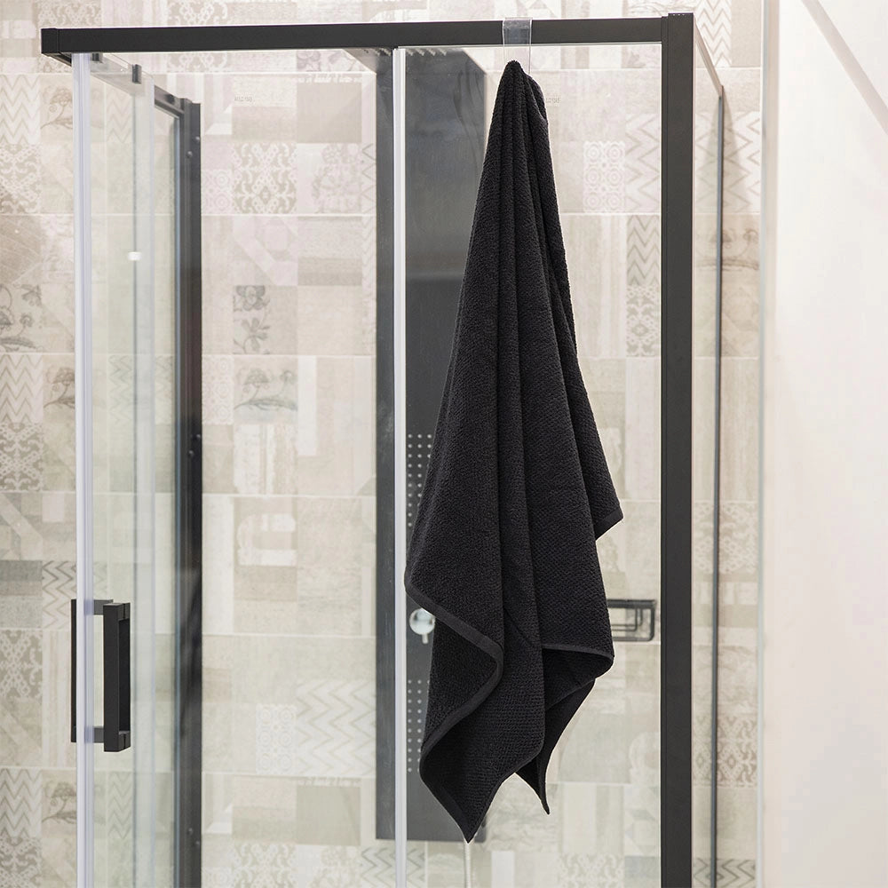 Telo bagno per doccia 90x140 cm nero in cotone 100%