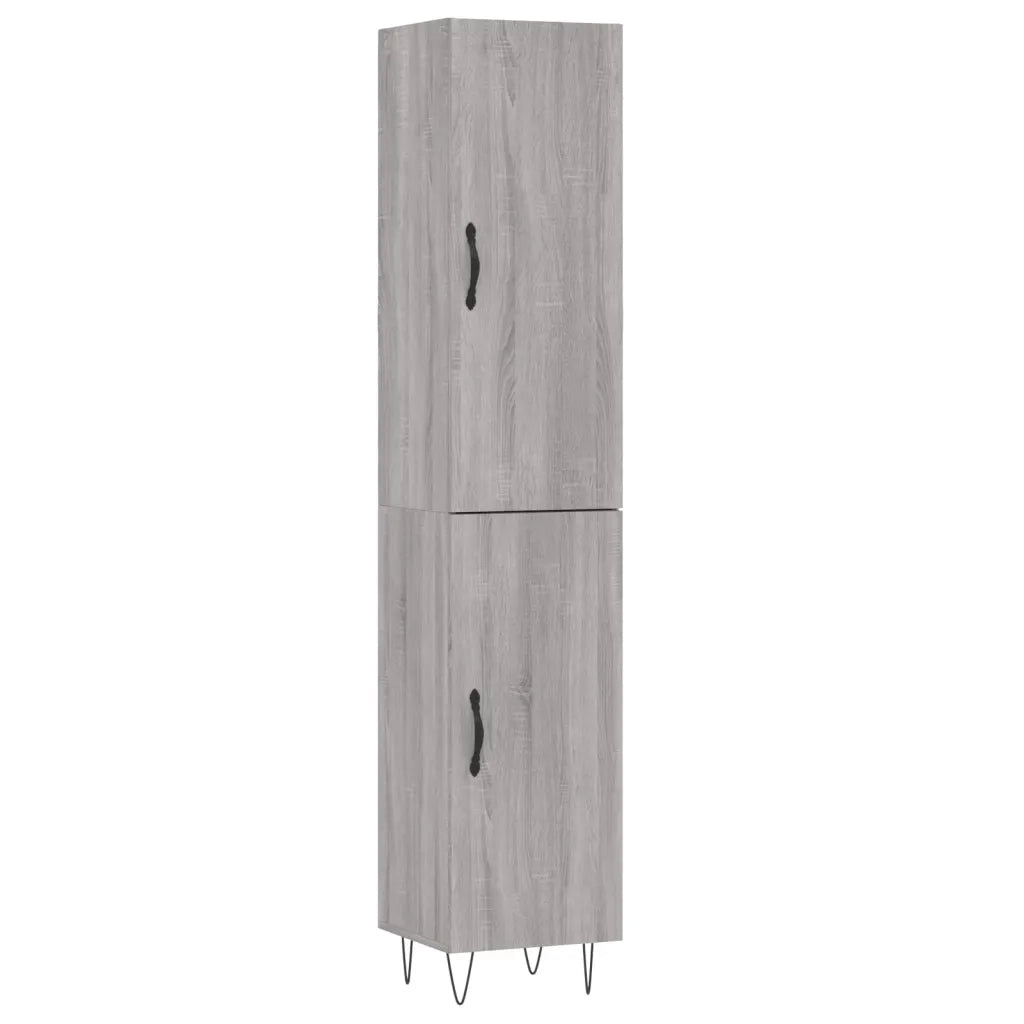 Credenza | Madia | Buffet da pranzo | Armadio da pranzo Grigio Sonoma 34,5x34x180 cm in Legno Multistrato