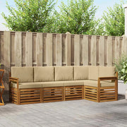 Set divano sezionale con cuscino 5 pcs Naturale e Beige 3374798