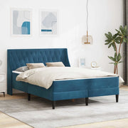 Struttura letto con materasso Blu 140 x 190 cm Velluto