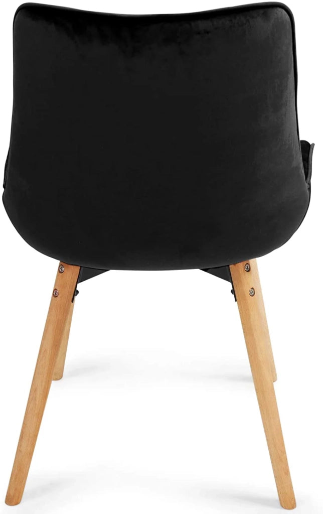 Set di 6 sedie per soggiorno e sala da pranzo con gambe in legno e velluto nero 01_0000731