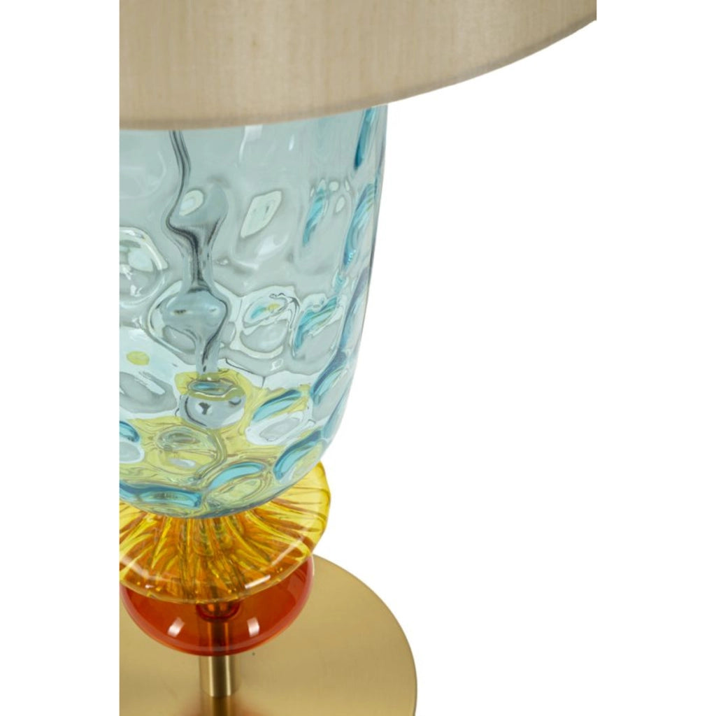 Lampada da Tavolo VKH922, Blu, Tessuto, 35x35x73 cm