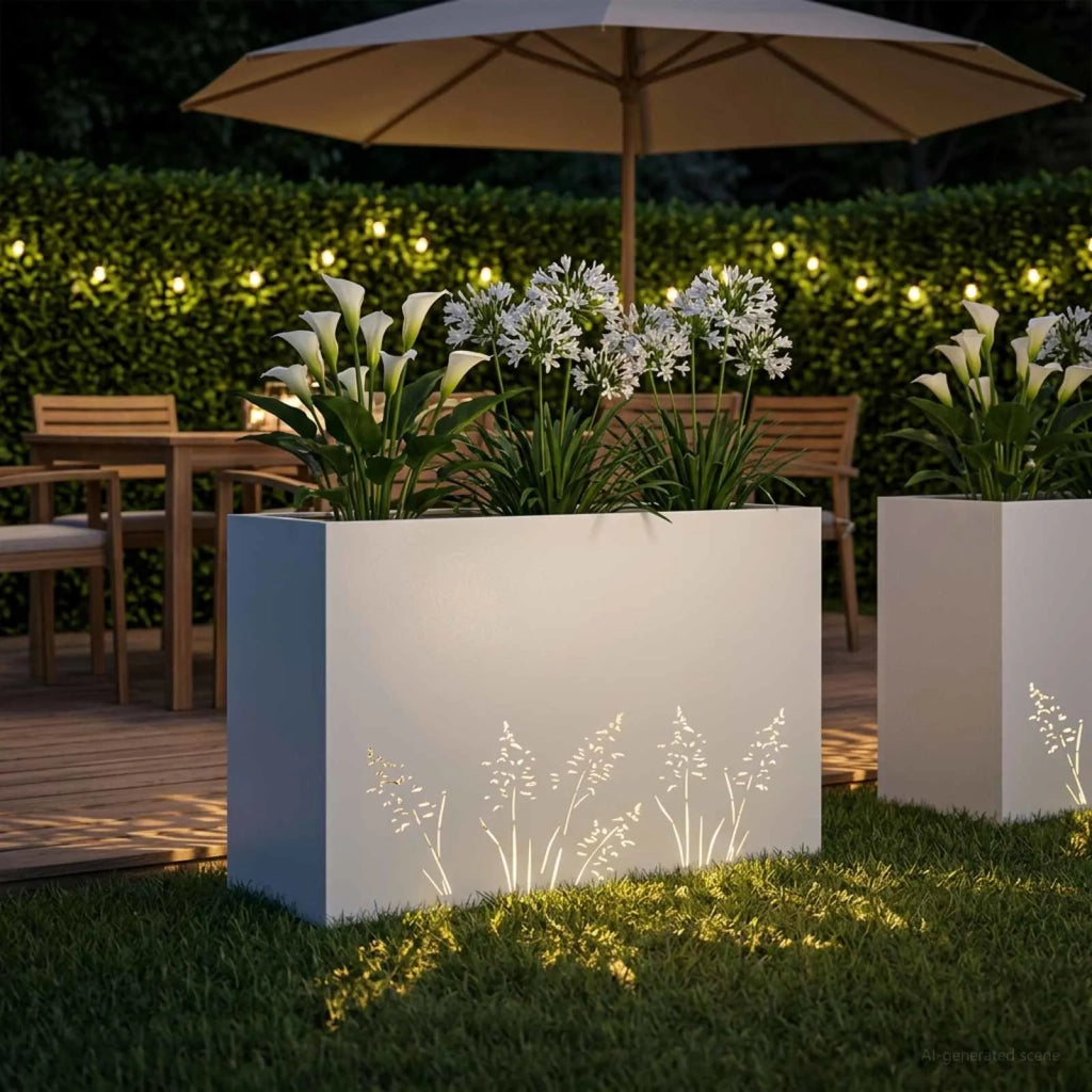 Vaso da giardino Bianco 80 x 30 x 49 cm 8005836