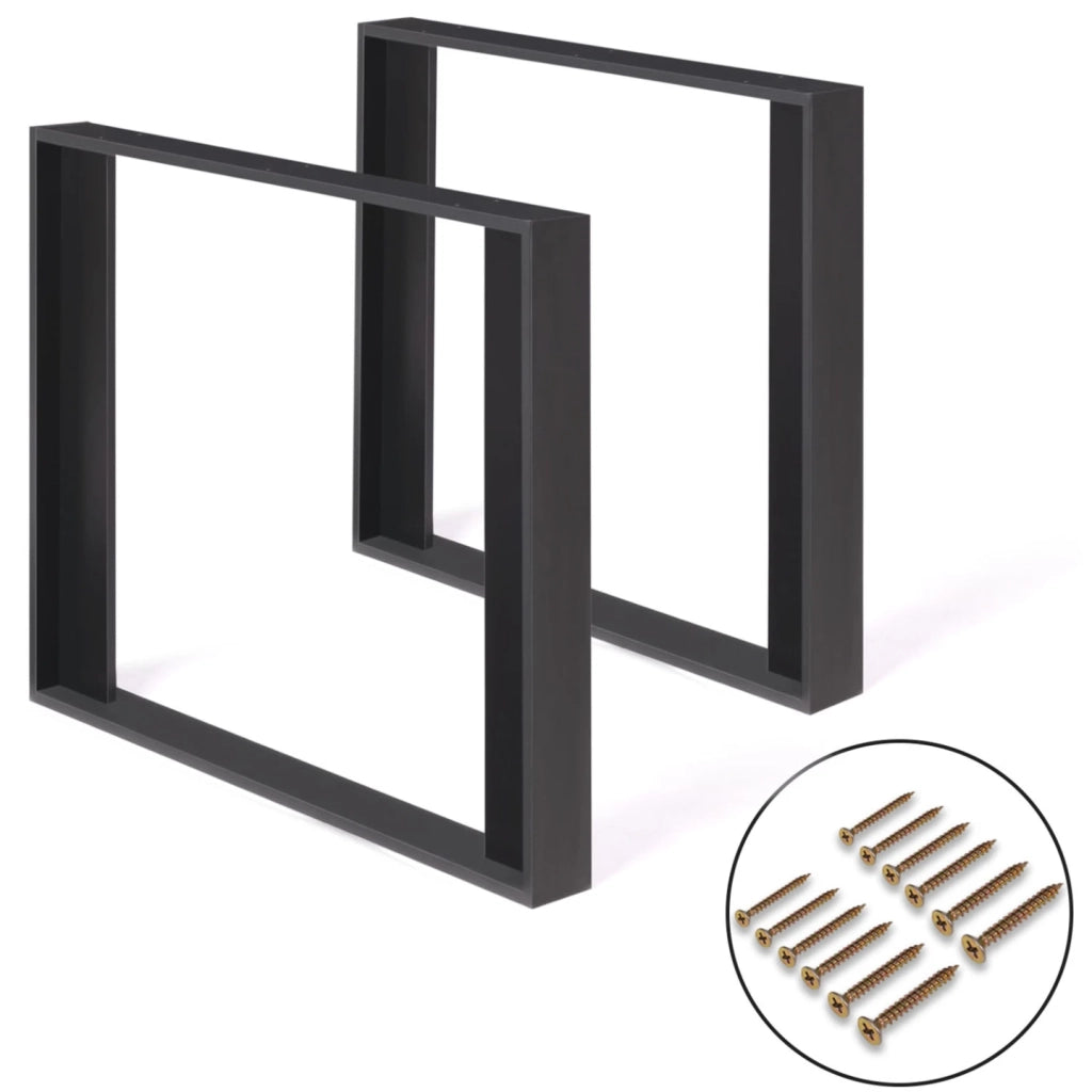 IDMarket - Lote de 2 patas de mesa cuadradas negras PHOENIX 75 cm