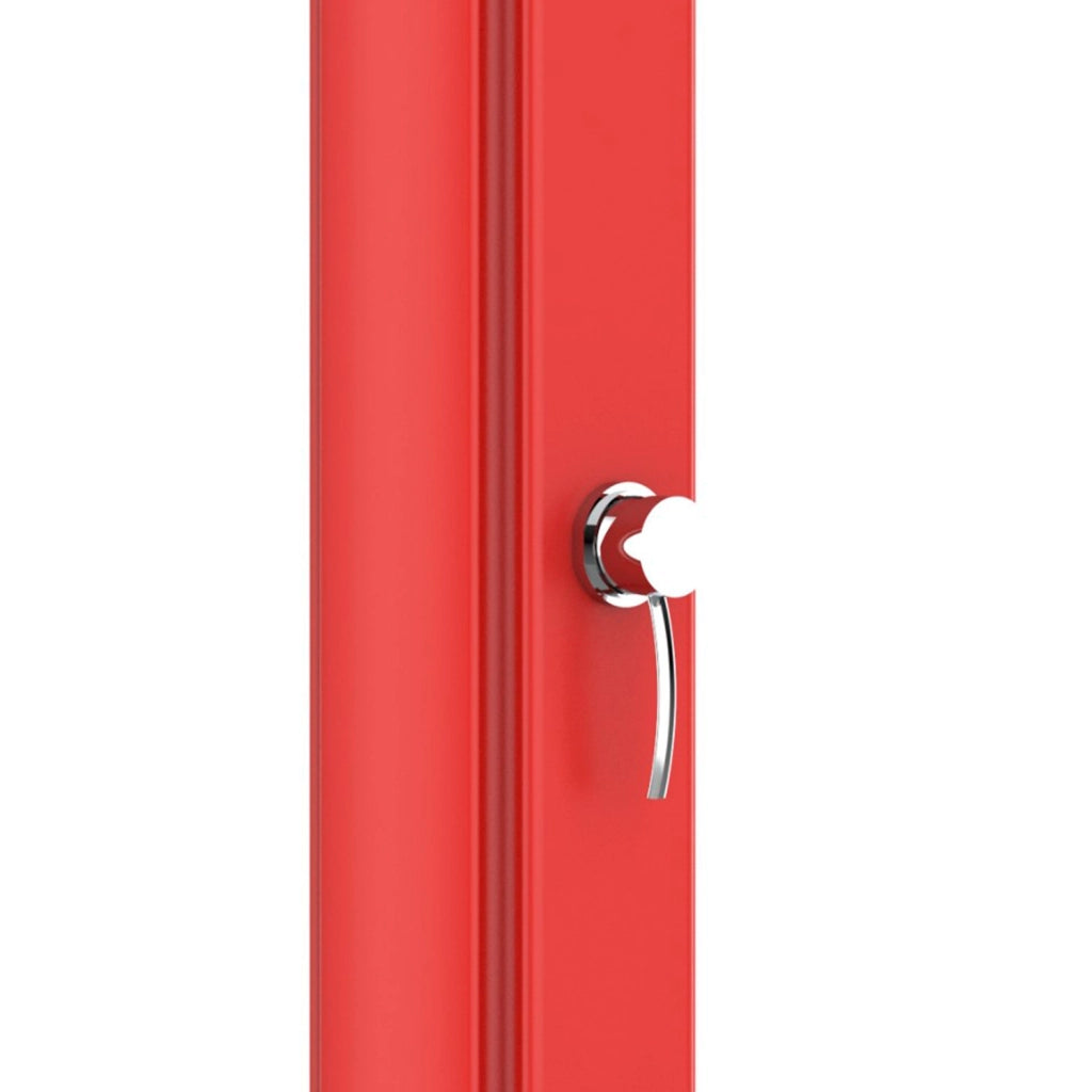 STARMATRIX Doccia Solare Rossa in Polietilene HD Alta 226 cm Capacita 40 Litri Soffione Circolare di 1524 cm con Lavapiedi Modello Rio xxl Red