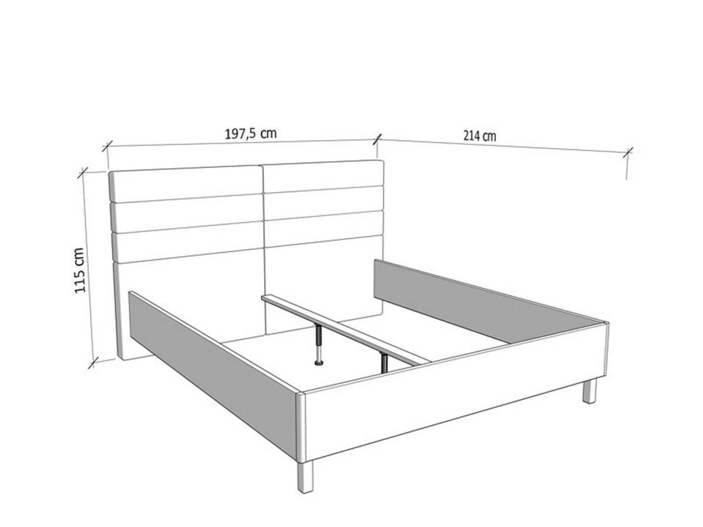 Letto Matrimoniale Circeo, Letto Matrimoniale Testiera Imbottita, Marrone Rovere