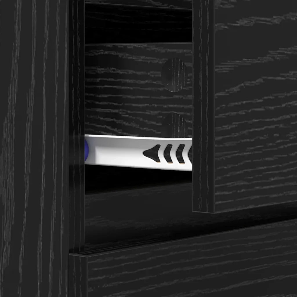 Credenza-Buffet-Armadio da cucina Rovere Nero 60 x 35 x 70 cm Legno multistrato 399305