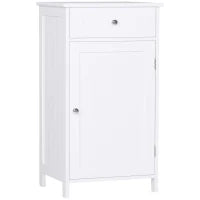 kleankin Mobiletto Armadietto 2 Cassetti, Mobile Bagno Design Anti-Ribaltamento da Bagno in MDF, 43x34x77 cm, Bianco
