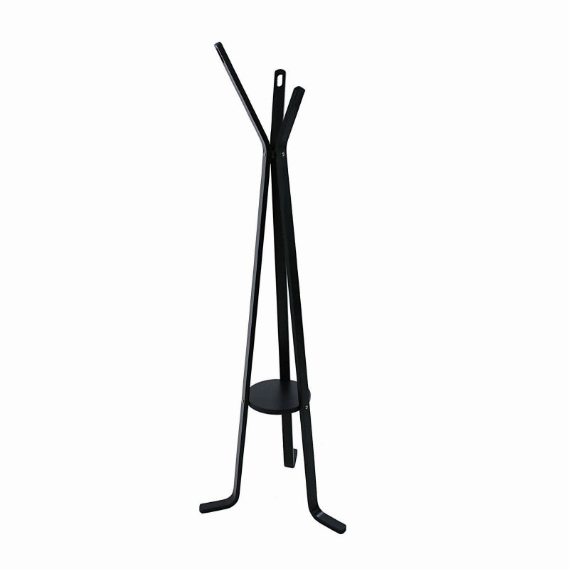 Attaccapanni a stelo legno nero 3 braccia cm 50h170