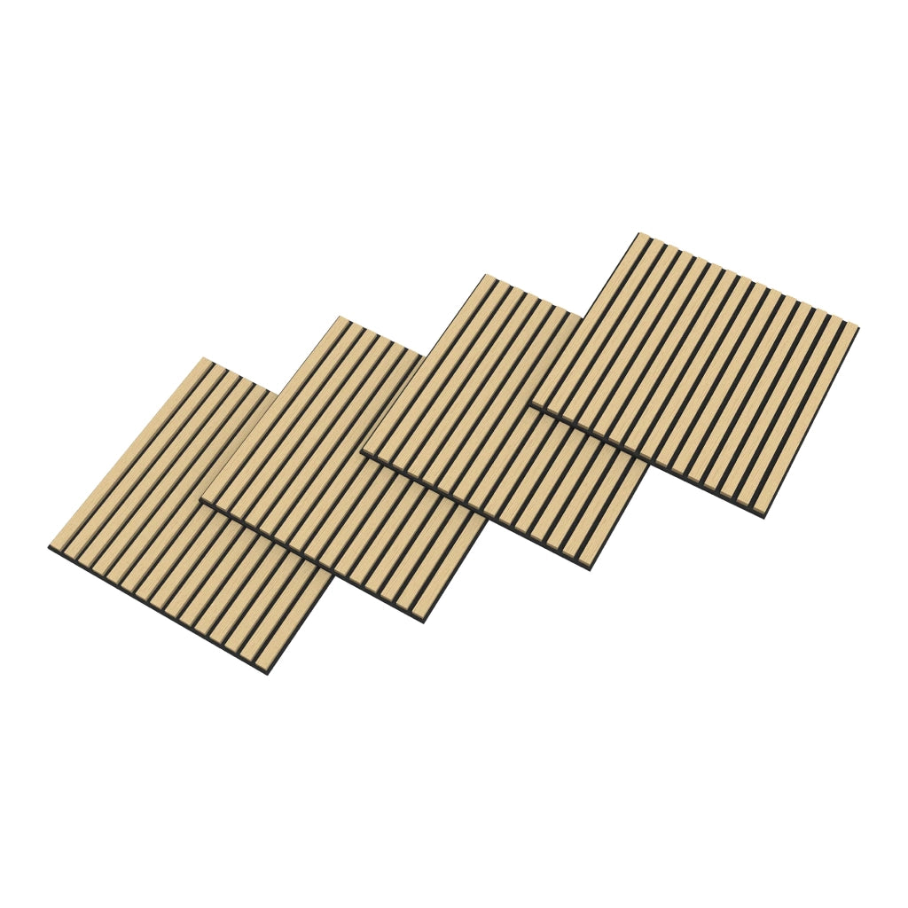 Confezione da 16 pannelli acustici con doghe dritte 5,76 m² effetto rovere 03_0009586