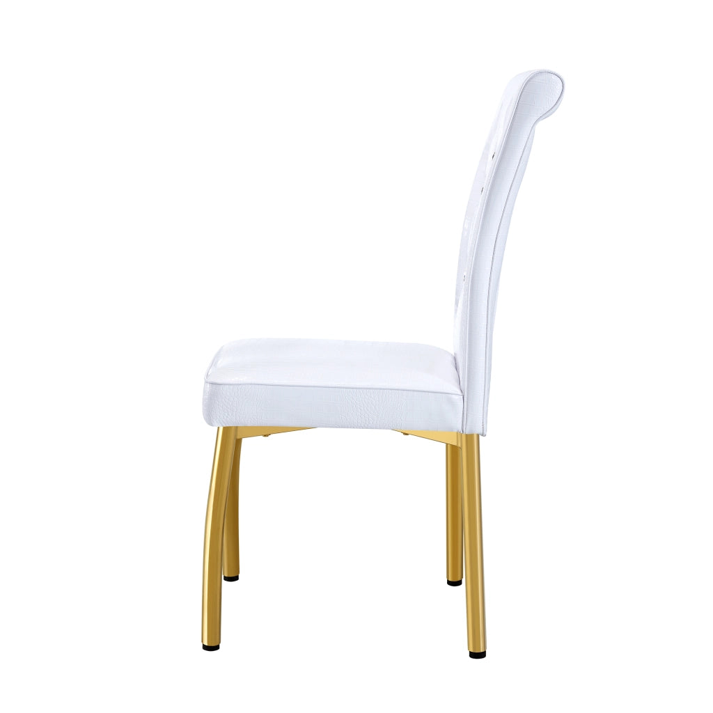 Set 2 Sedie da Pranzo Retr¨° Imbottite ¨C MINIMAL ¨C Similpelle Oro con Gambe in Metallo Dorato