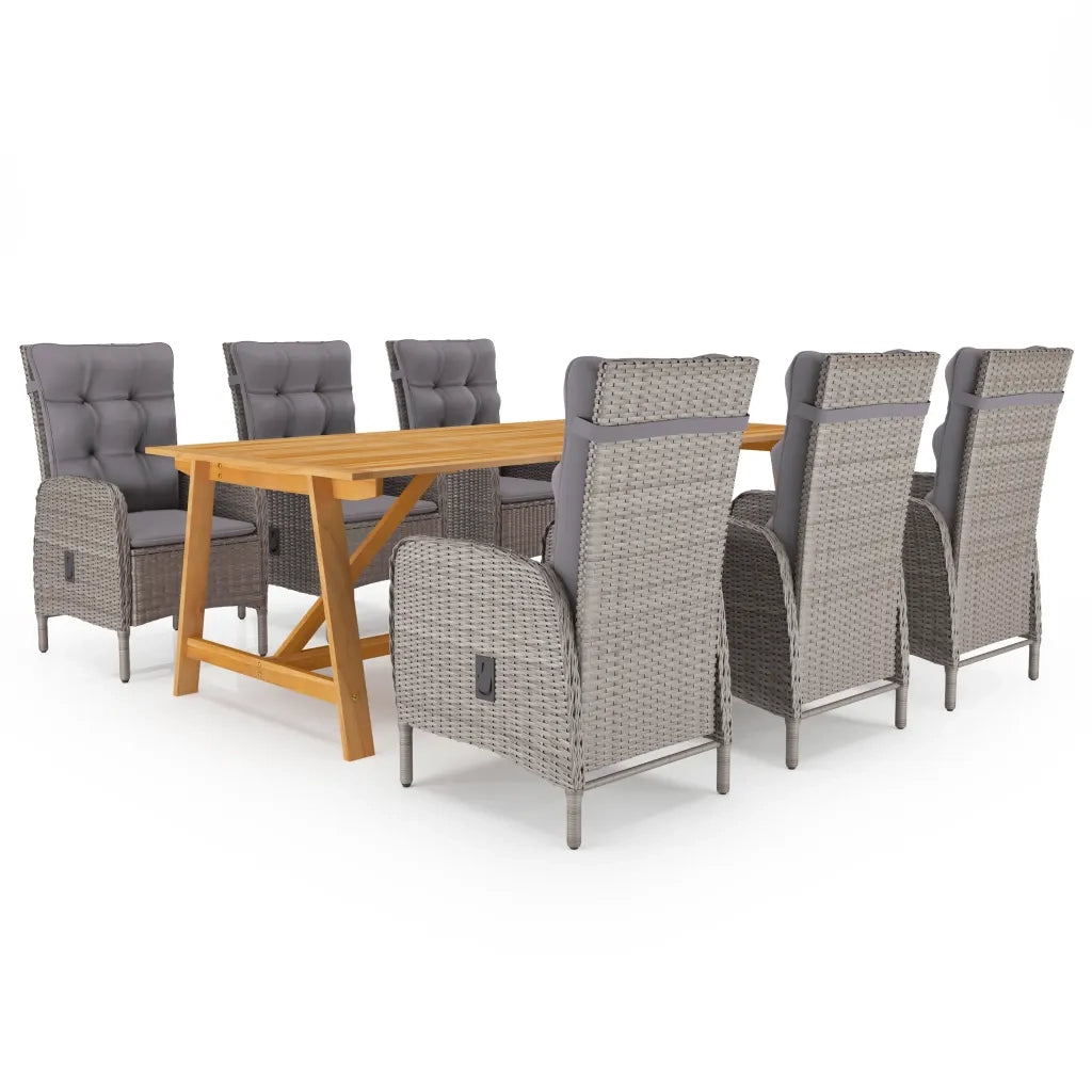 Set da Pranzo da Giardino 7 pz Grigio cod mxl 43760