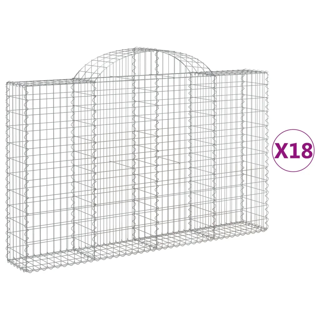 Cesti Gabbioni ad Arco 18 pz 200x30x120/140 cm Ferro Zincato 3146145