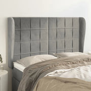 Testiera ad Orecchio-Testata con Orecchie Grigio Chiaro 147x23x118/128 cm in Velluto 918272