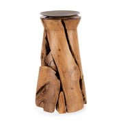 Portacandela in Legno di Teak Riciclato Naturale H37 cm - ANANYA