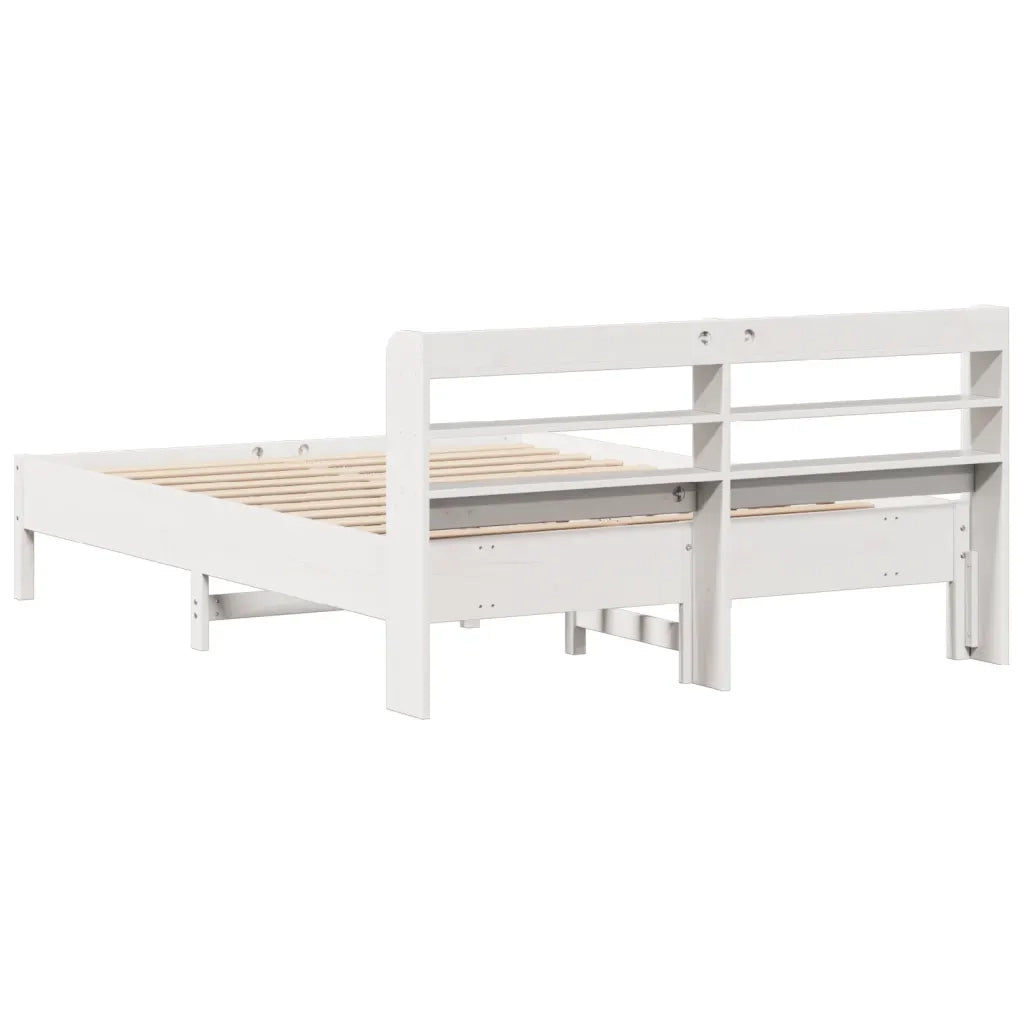 Letto senza Materasso Bianco 160x200 cm Legno Massello di Pino