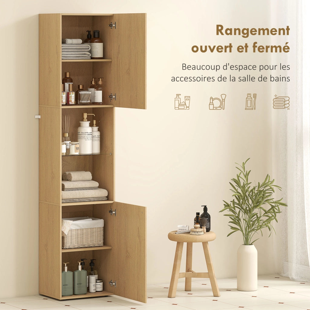 Colonna bagno 6 ripiani 2 ante ¨C Xylo ¨C rovere 40x31x182cm