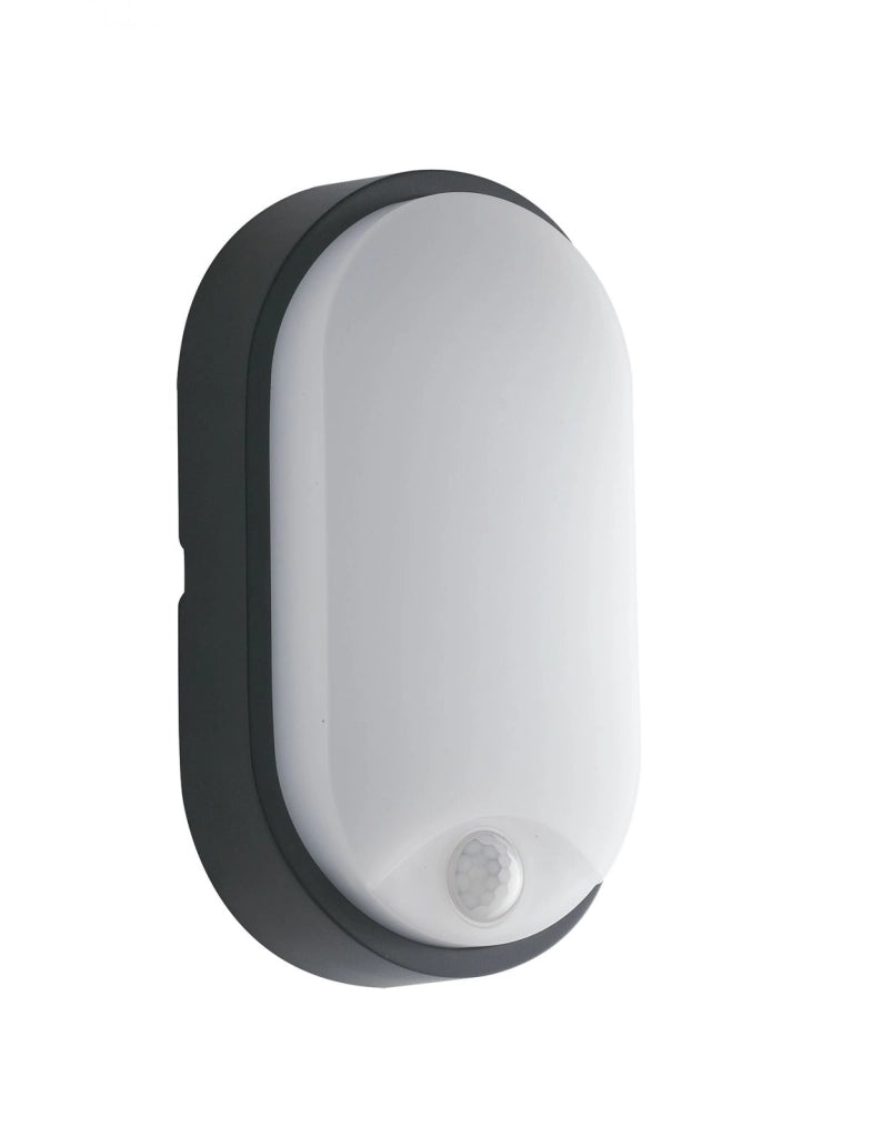 PLAFONIERA LED SENSITIVE ANTRACITE 14W 1600LM 4000K IP54 CON SENSORE DI MOVIMENTO 11,9X6,05X21,2CM