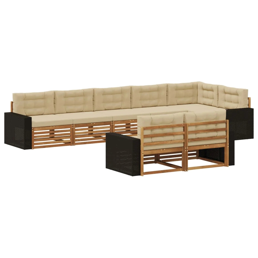 Set di divani da esterno 8 pz Naturale e Beige 3383516