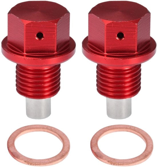 Olio Drenante Magnetico - Lega di Alluminio - 2 Pacchetti - Installazione Facile - Pluggio di Ricambio - Anticorrosivo - Drenopluggio Magnetico
