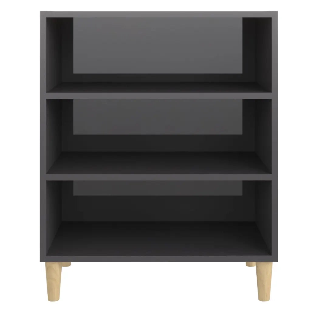 Credenza Grigio Lucido 57x35x70 cm in Legno Multistrato 806057
