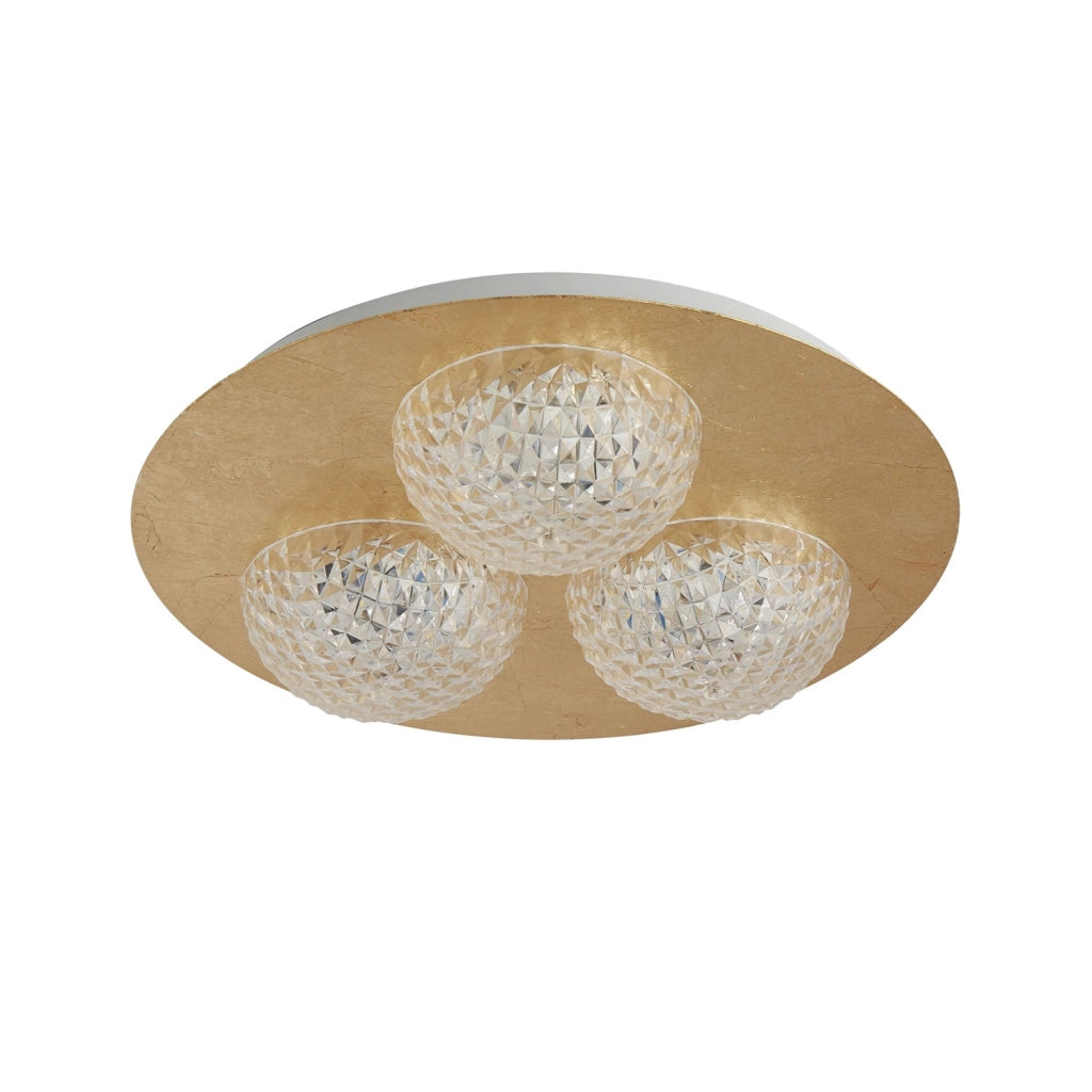 Plafoniera Celestia Acciaio Oro Policarbonato Trasparente Led 6,5W 3000K
