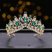 Tiara con strass per donne - Decorazione per costume da Natale - Corona di diamanti per matrimoni - Cosplay e compleanni - Corona di diamanti per donne - Rose Oro