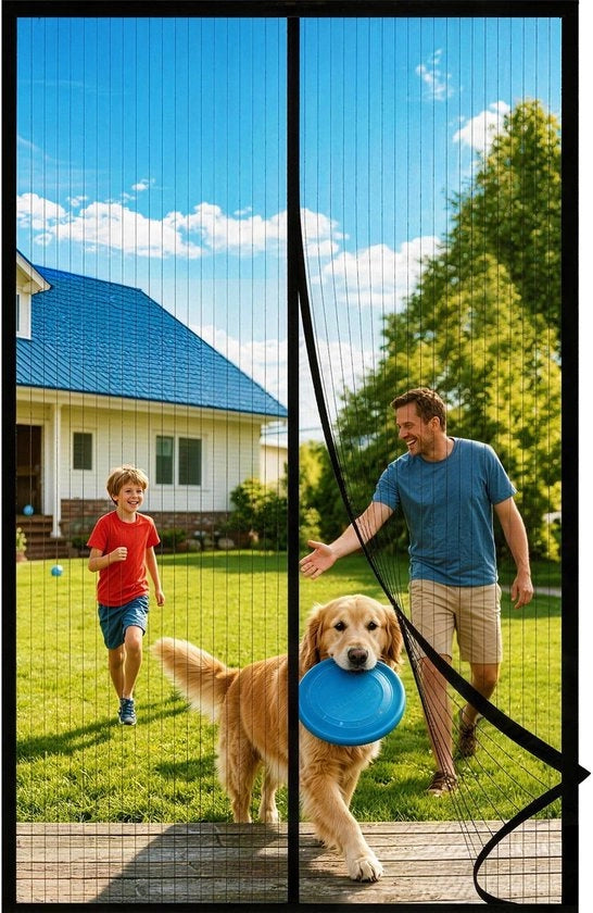 Veloce scelta - Tela da mosche 90 x 200 cm - Tende da mosche magnetiche - Insetticida - Hordeur - Amichevole per animali domestici - Permeabile alla luce e al vapore.