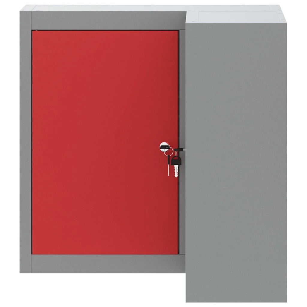 Armadio portautensili con ripiani regolabili per uso interno 55 x 55 x 55 cm acciaio rosso 02_0058025
