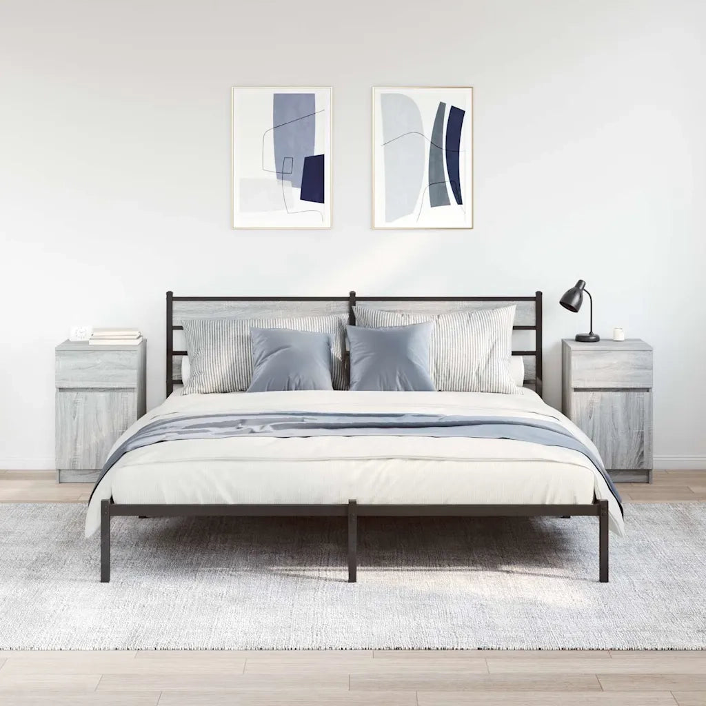 Set di 2 Comodini | Armadio da Notte | Mobiletto da notte Grigio Sonoma 39x35x65 cm in Legno Multistrato