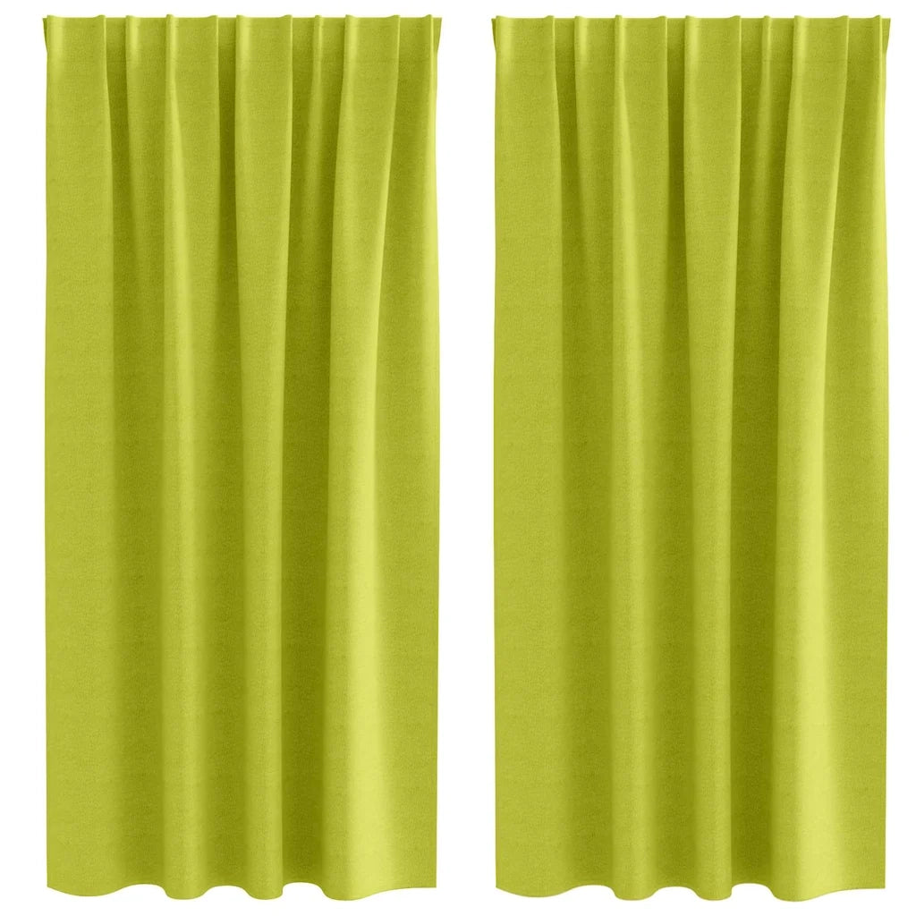 Tende Blackout con Anelli 2 pcs Verde 175 x 140 cm Poliestere 4107499