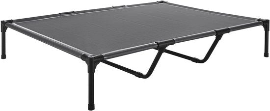 Letto Elevato per Grandi Animali da Casa, Culla Elevata Portatile con Struttura in Acciaio Duraturo e Reti Respiranti, Letto a Sospensione Raffreddante Interno ed Esterno, XL, Grigio