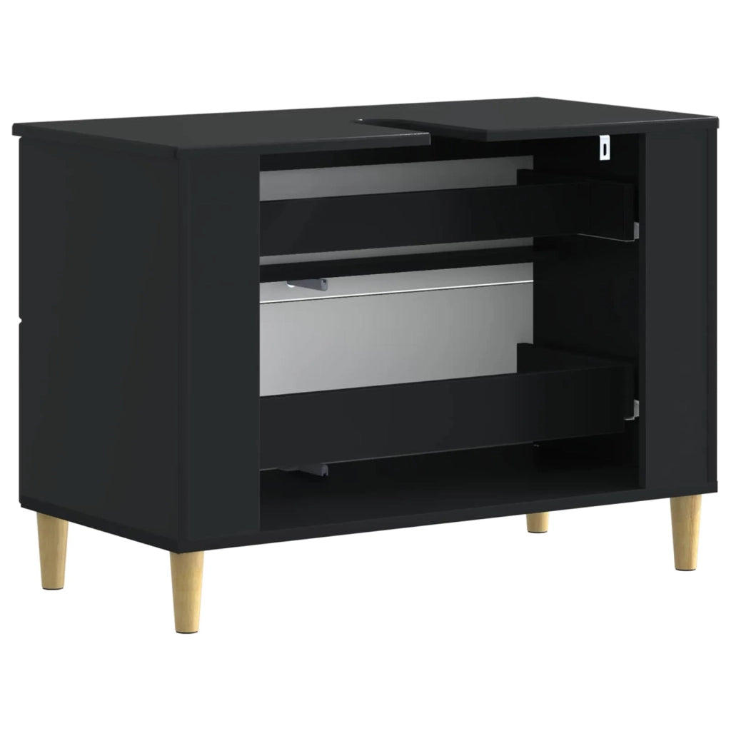 Armadio per Lavabo da Bagno ARNHEM Nero 82 x 41 x 59 cm 896576