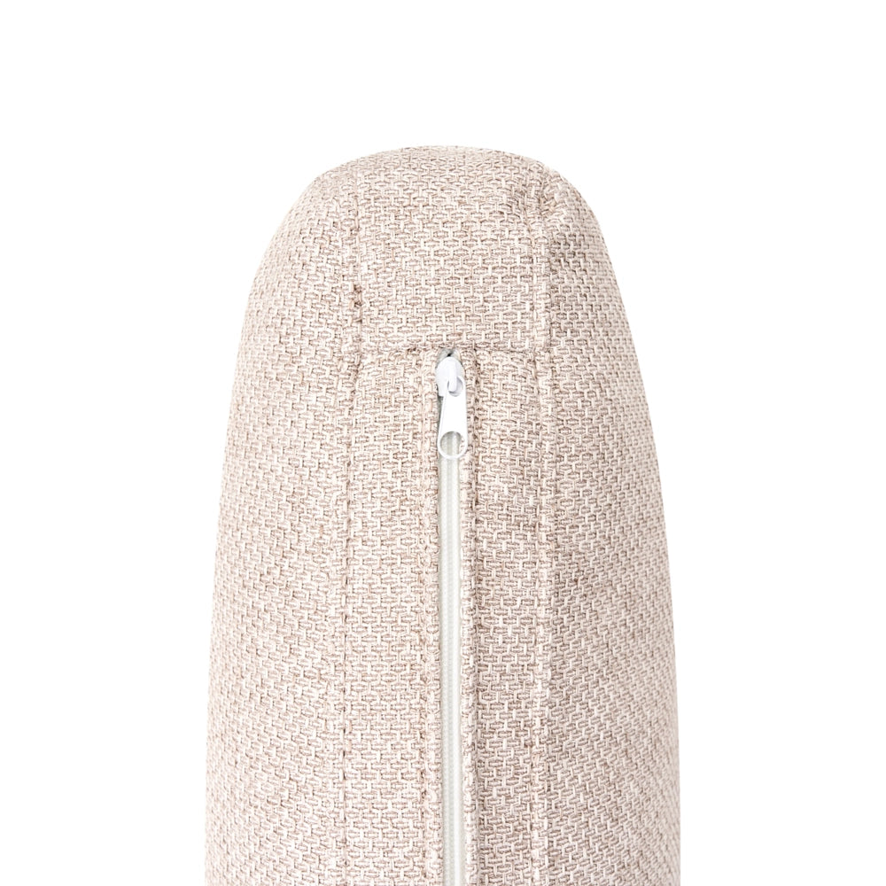 Divano 4 Posti Beige Chiaro con Rivestimento Idrorepellente Effetto Lino Gambe in Ferro Nero Stile Moderno con Cuscini