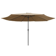 Ombrello | Parasolne da Giardino con Palo in Metallo 390 cm Tortora