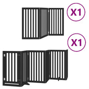 Cancello per Cani Porta Pieghevole Nero 9 Pannelli 450cm Pioppo CFW9622398