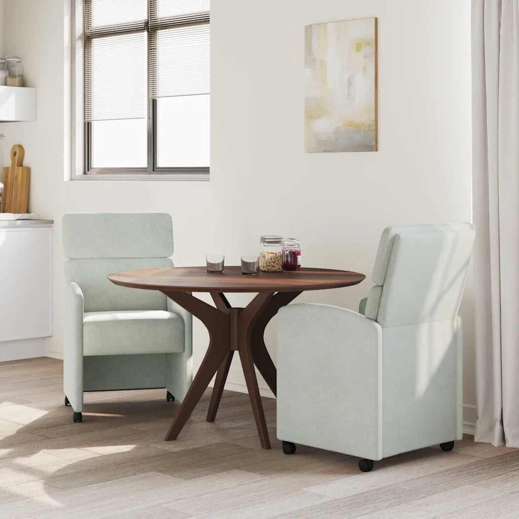 Sedie da Pranzo con Ruote 2 pcs Grigio chiaro 58 x 65 x 98 cm