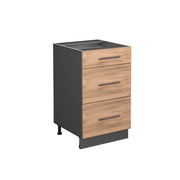 Vicco Mobiletto base per cucina Quercia dorata 50 cm senza piano di lavoro