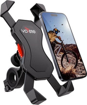 Supporto per smartphone universale per biciclette e motociclette - Supporto per smartphone 360° rotativo con chiusura a vite - Adatto a tutti i telefoni mobili da 35 a 65 pollici