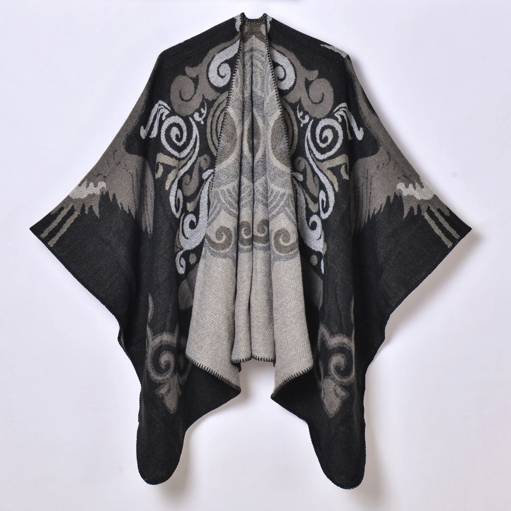 Nuova sciarpa/scialle da donna in jacquard, spessa e calda.