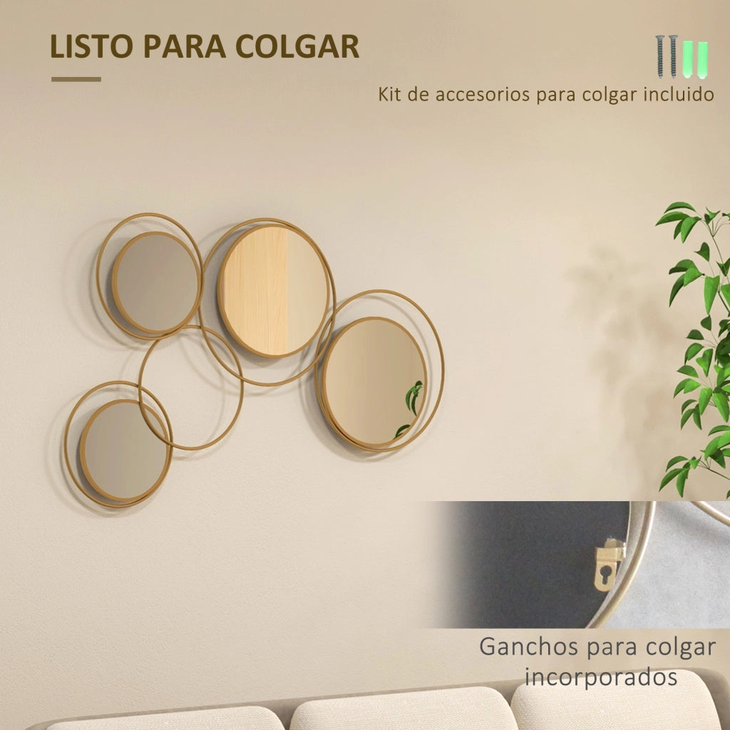 Specchio Decorativo Parete 3D ¨C Zephmum ¨C Dorato 110x68 cm