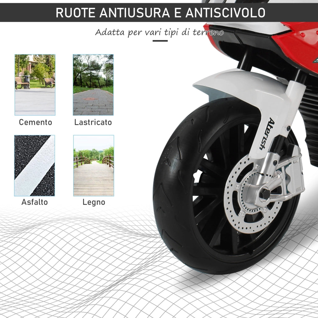 EasyComfort Moto Elettrica per Bambini 3-8 Anni con Licenza BMW, Batteria 12V, Rotelle e Luci, 110x47x69 cm