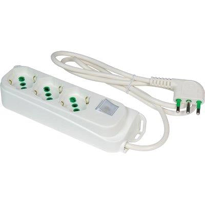 MULTIPRESA BIPASSO SCHUKO + INT.LUM RETAIL FME - BIANCO POSTI 3 2P+T 16A n°XMMQ 3X10 MT 15- 2 pezzi
