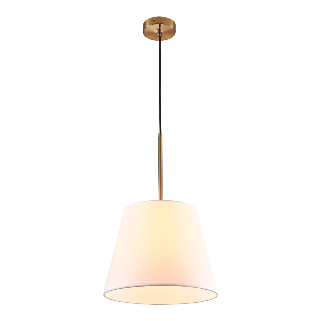 Lampada sospensione bianco oro cono E27 20W Polux Elena