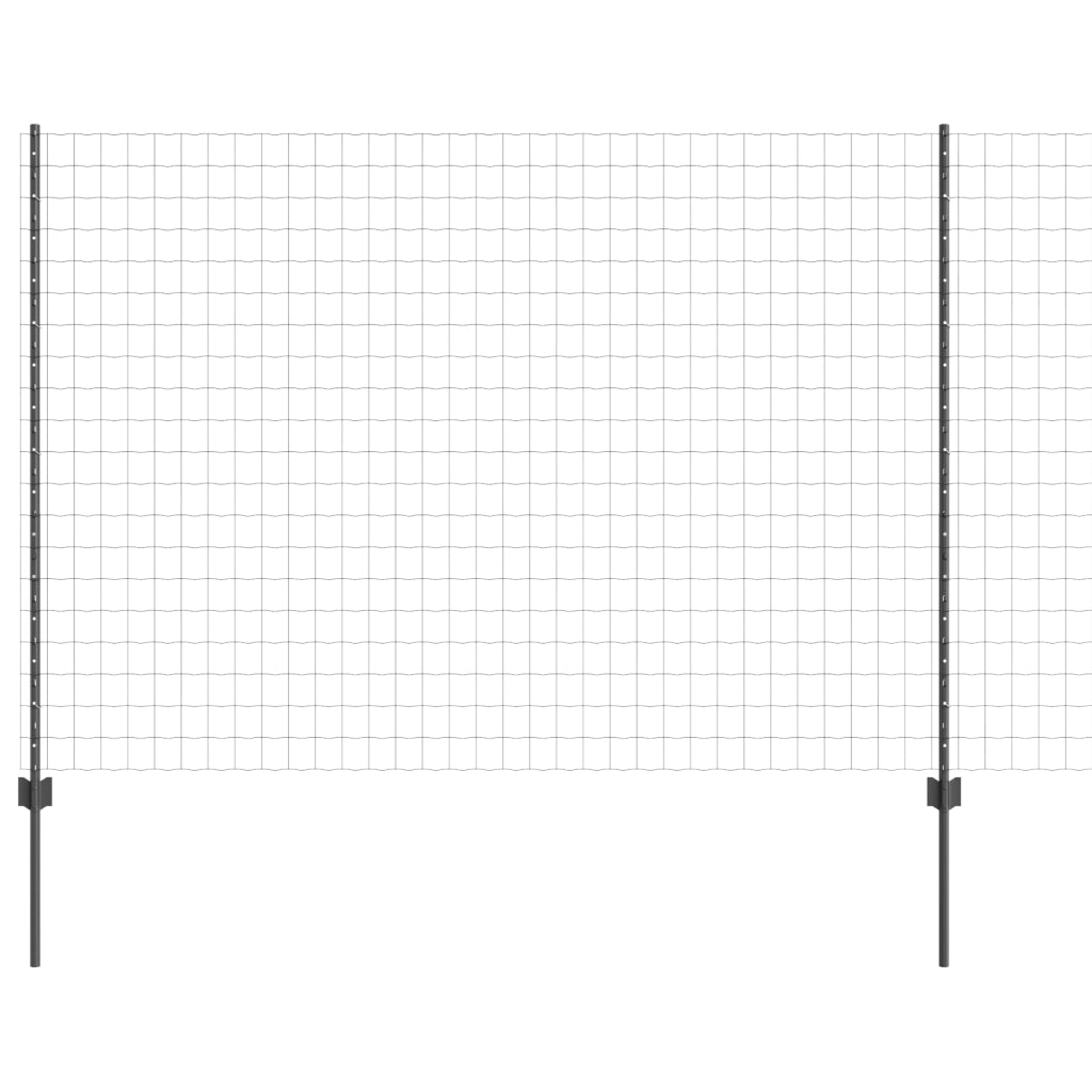 Recinzione Euro con 10 Pali Grigi 1.5x10 m Acciaio