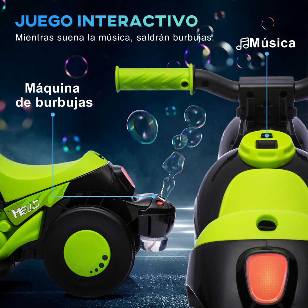 Moto Elettrica per Bambini Verde ¨C zephmum ¨C 3 km/h 30 kg