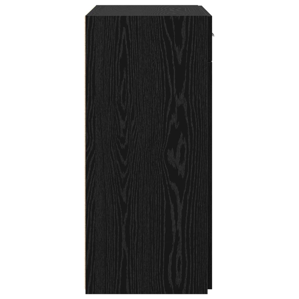 Armadio da stoccaggio Rovere Nero 80x42.5x93.5 cm Legno ingegnerizzato