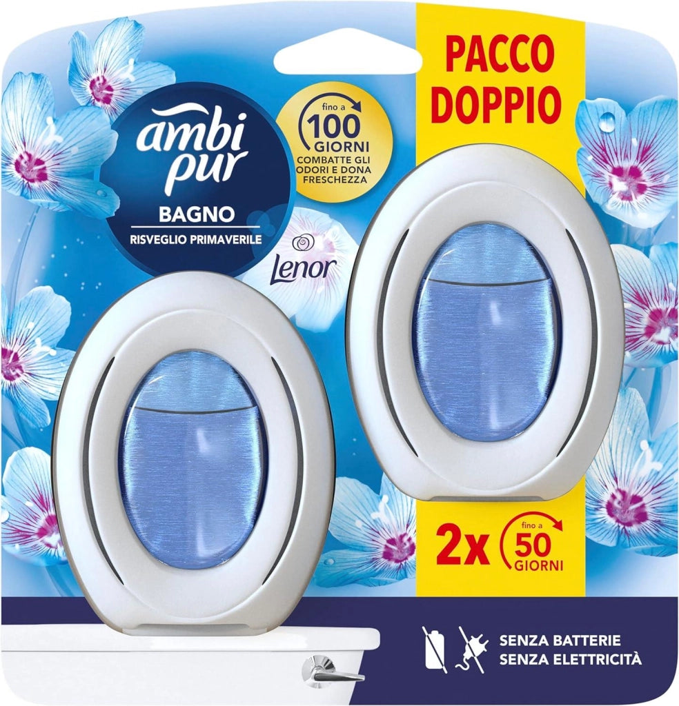 AMBI PUR BAGNO PROFUMATORE PER AMBIENTI FRAGRANZA LENOR RISVEGLIO PRIMAVERILE TECNOLOGIA ELIMINA ODORI FINO A 50 GIORNI