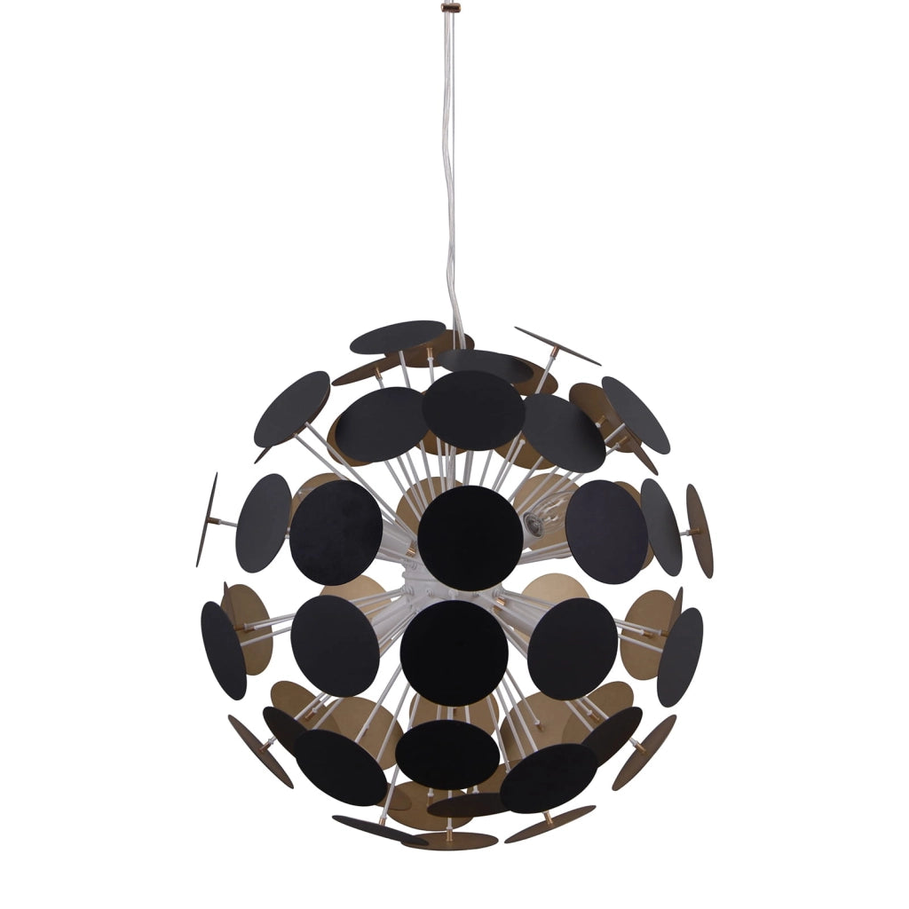 Italux Mailone lampadario 6 luci E14 nero oro acciaio